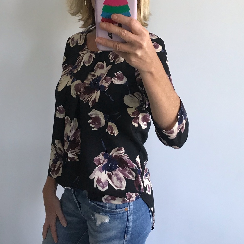 Black Floral Top - Picture 3 of 7